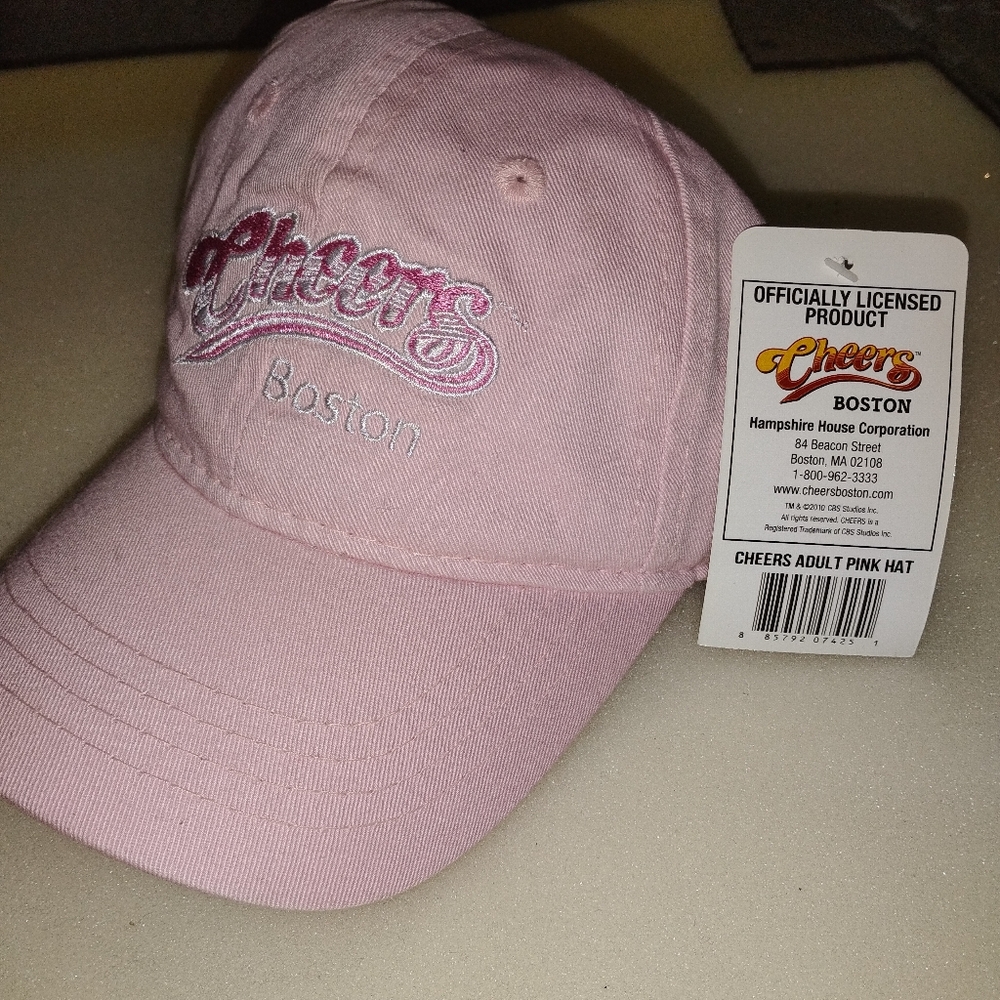 ✨ NEW Cheers Boston TV Show Pink Adjustable Baseball Cap Hat Official Licensed🧢